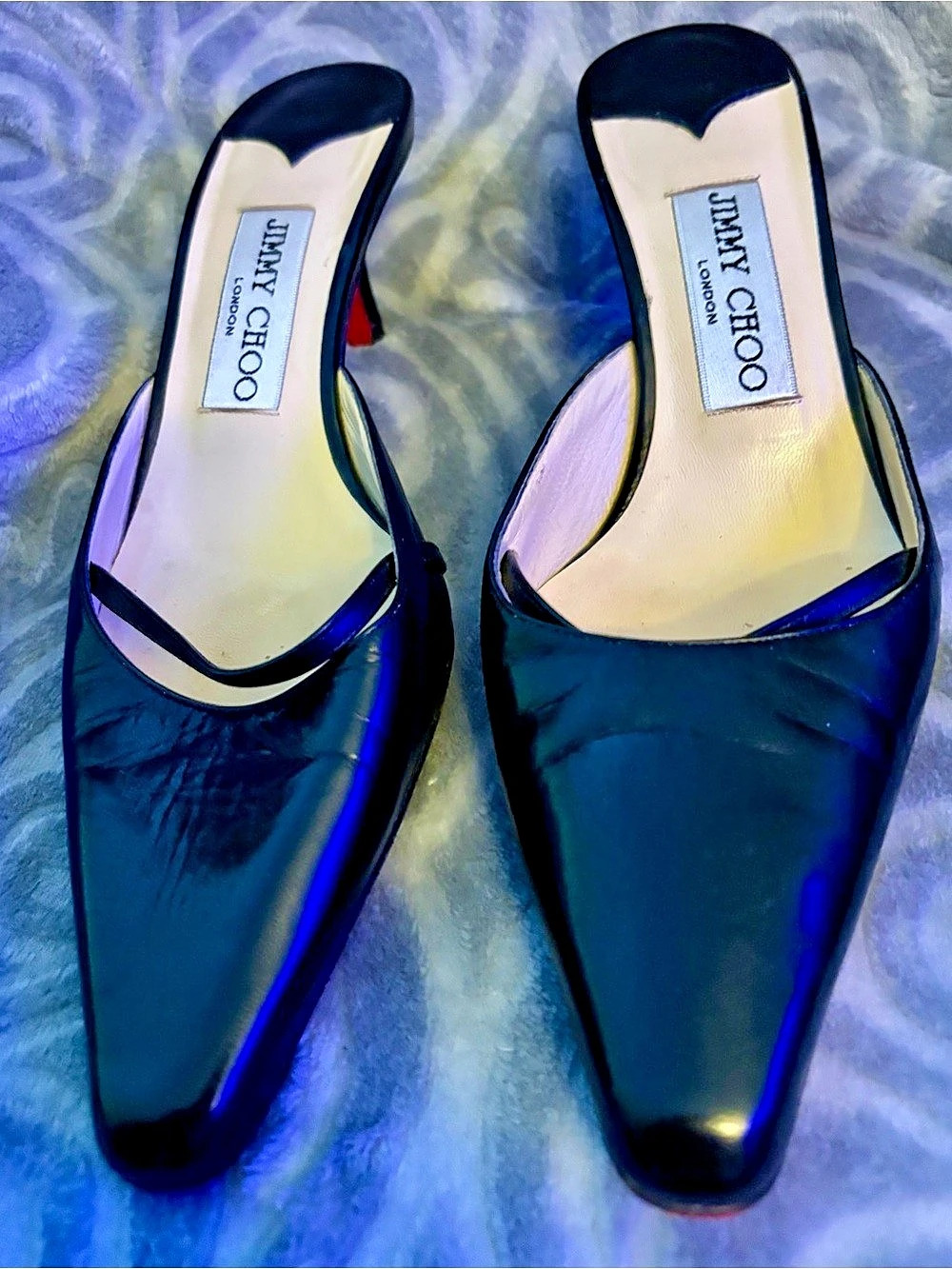 Jimmy Choo Pointed Toe Slingback Heels in Black
